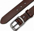 Women s Genuine Leather Belt 2-pack     Classic Buckle  Black   Brown  Sizes 28-46