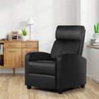 Recliner Chair Leather Modern Single Reclining Sofa Home Theater Seating Black