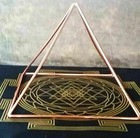 Copper Pyramid  8 5  Solid Copper Pyramid With Sri Yantra Mat And Merkaba