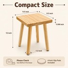 Goaste 9 5 Inch Wooden Step Stool  Solid Square Sitting Stools For Adults Kid   