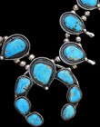 Antique Old Pawn Sterling Silver 200 Gms Squash Blossom Necklace Turquoise 24 
