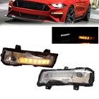 Pair Fog Lights Lh rh For Ford Mustang 2018 2019 2020 Led Drl Turn Signal Lamps