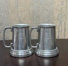 Vintage 1970   s Playboy Club Aluminum Metal Glass Bottom Beer Stein Mug Set Of 2