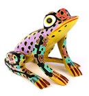 Oaxacan Wood Carving David Blas Frog Sitting Oaxaca Mexican Folk Art Alebrije