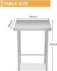 18  X 24  Stainless Steel Kitchen Work Table Commercial Kitchen Restaurant Table