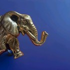 Vintage Gold Tone Elephant Belt Buckle 2 Piece Interlocking Statement Lucky Rare