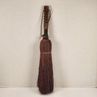 Vtg Primitive Carved Wood Handle Hearth Whisk Broom Rustic Red Bristles 19 