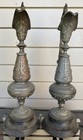 Antique Pair Victorian Spelter Ewers Grape Vine Renaissance Revival C1880