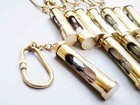 Lot Of 10 Pcs Brass Hourglass Sand Timer - Old Vintage Antique Style Key Chain