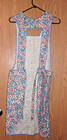 Vtg New Full Coverage Womens Apron Professionally Sewn Blue Red Flowers Pockets