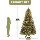 9ft Green Frosted Christmas Tree 2058 Tips 900 Lights 111 Pine Cones   Berries