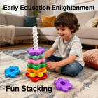 Montessori Rainbow Stacking Tower Baby Puzzle Toy Educational Kids Gift Set