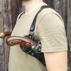 Pirate Leather Double Flintlock Gun Shoulder Cosplay Holster Steampunk Universal