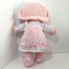 Kids Preferred Plush Pink Baby Soft Cloth Baby Doll Rattle Flower Hat Lovey 12 