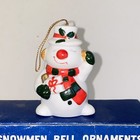 Vintage Christmas Around The World Bisque Porcelain Asian Snowmen Bell Ornaments