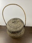 Antique Asian Chinese Japanese Wicker Vintage Basket With Handle