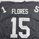 Autographed signed Tom Flores Las Vegas Oakland Black Jersey Beckett Bas Coa