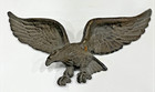 Antique Cast Iron 3d American Bald Eagle Plaque Emblem Architectural Figurine
