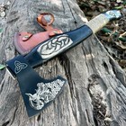 Custom Tactical Hatchet Black Powder Coated Steel Axe Outdoor Camping Survival