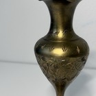 Vintage Etched Solid Brass Bud Vase India Floral Engraved 6    Decor