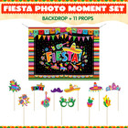 Fiesta Photo Booth Backdrop Studio Props Kit Mexican Party Background Banner