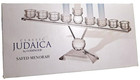 Godinger Classic Judaica Hannukah Safed Menorah Clear Crystal 13 5 x 6  New Nib