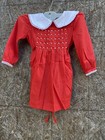 Vintage Polly Finders Smocked  Baby Girl Toddler Dress T4 Red Valintines Holiday