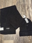 Michael Kors Black Knit Beanie Hat   Scarf 2-piece Set Acrylic Logo One Size