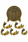 Antique Brass Military Challenge Coin Display Stand - Set Of 5  Collectible Hold