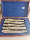 Vintage Gentleman Folding Knife Set     Sheffield England     Weekday Blades     Wood