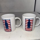 Set Of 2 2003 Gibson Coca-cola Red  White   Blue Ceramic Mugs