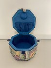 Vintage Octagon Fabric Sewing Basket With Handle