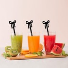 Black Bow Drink Stir Sticks 20pcs Acrylic Stirrers For Cocktail Swizzle Coffee