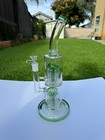 12  Heavy Glass Water Pipe Hookah Double Tree Filters Bong Green