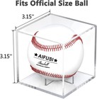 Baseball Display Case  Uv Protected Acrylic Cube Holder 1pack  Clear