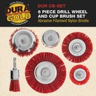 6 Pc Abrasive Filament Nylon Bristle Drill Wheel And Cup Brush Set  1 4  Drill