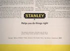 1968 Stanley Tool Guide  Original Excellent Condition 