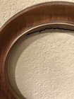 Bard   s-10 5    Round Wooden Plate Frame-walnut Finish-w dk Gold Trim-for 9    Plate-