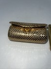 Whiting   Davis Vintage Gold Tone Mesh Lipstick Case Holder W mirror   Cigarette