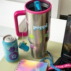 Hydrojug X Poppi 40 Fl Oz Stainless Steel Straw Tumbler Silver Chrome