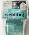 Vintage Ruson-shield Lawn Furniture Webbing Green W  White Stripes 17 Feet