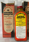 Two Vintage Mid Century Pioneer Leather Shampoo Box   Bottle Shoe Cleaner