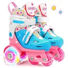 Kids Roller Skates For Beginners - Tri-wheel Toddler Skates With Light-up Wheels