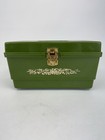 Vintage Green Sewing Box Collectible Avocado Olive Green