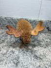 Rustic Moose Animal Figurine Wood Legs Bristle Body Cabin Decor 10  Long 6  Tall