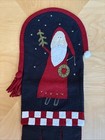 Christmas Santa Felted Wall Hanging Hand Quilted 22    X 9    Handmade