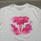 Nike Rafa Nadal Shirt Mens Large White Pink Dri-fit Tennis T-shirt Tee Athletic