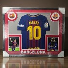 Framed Autographed Signed Lionel Messi 34x42 Fc Barcelona Jersey Hologram W coa