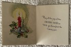 Unused Christmas Candle Lantern Holly Berry Vintage Greeting Card 1940s 1950s