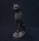 Authentic Ancient Egyptian Stone Bastet Statue     Rare Protective Goddess Figure